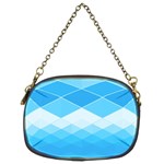 Light Blue and White Color Diamonds Chain Purse (Two Sides)