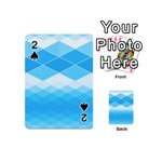 Light Blue and White Color Diamonds Playing Cards 54 Designs (Mini)