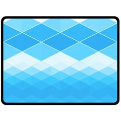 Light Blue and White Color Diamonds Double Sided Fleece Blanket (Large)  from ArtsNow.com 80 x60  Blanket Front