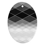 Black White Grey Color Diamonds Ornament (Oval)
