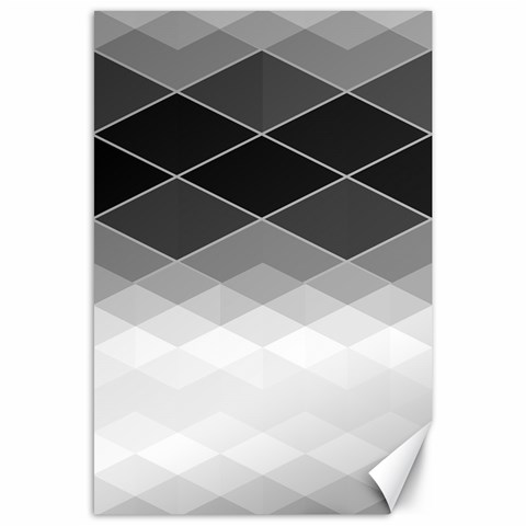 Black White Grey Color Diamonds Canvas 24  x 36  from ArtsNow.com 23.35 x34.74  Canvas - 1