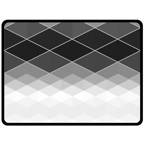 Black White Grey Color Diamonds Double Sided Fleece Blanket (Large)  from ArtsNow.com 80 x60  Blanket Front