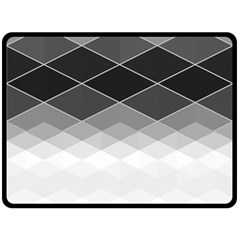 Black White Grey Color Diamonds Double Sided Fleece Blanket (Large)  from ArtsNow.com 80 x60  Blanket Back