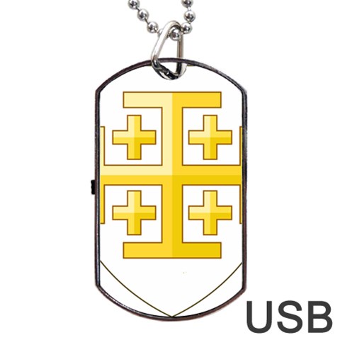 Arms of The Kingdom of Jerusalem Dog Tag USB Flash (One Side) from ArtsNow.com Front
