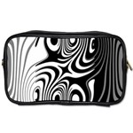 Black and White Abstract Stripes Toiletries Bag (Two Sides)