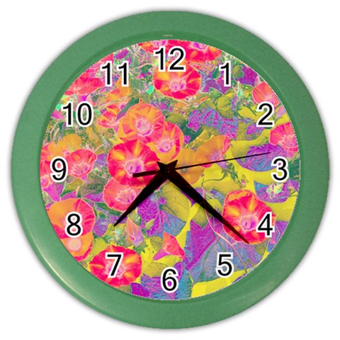 Red Liana Flower Color Wall Clock from ArtsNow.com Front