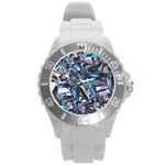 Marginata Flowers  Round Plastic Sport Watch (L)