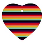 Contrast Rainbow Stripes Ornament (Heart)