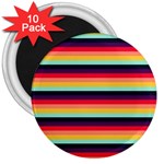 Contrast Rainbow Stripes 3  Magnets (10 pack) 
