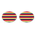 Contrast Rainbow Stripes Cufflinks (Oval)