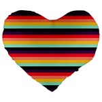 Contrast Rainbow Stripes Large 19  Premium Heart Shape Cushions