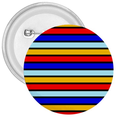 Red And Blue Contrast Yellow Stripes 3  Buttons from ArtsNow.com Front