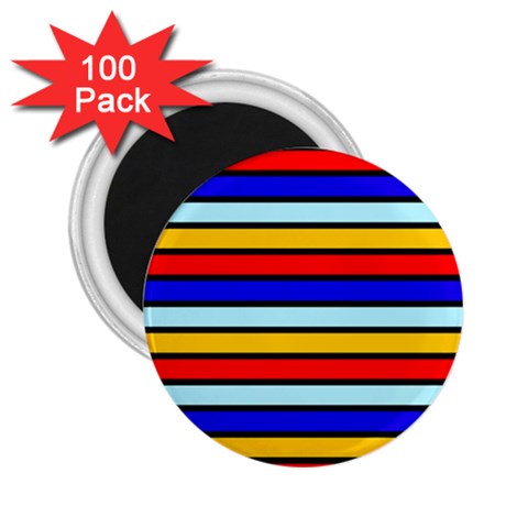 Red And Blue Contrast Yellow Stripes 2.25  Magnets (100 pack)  from ArtsNow.com Front