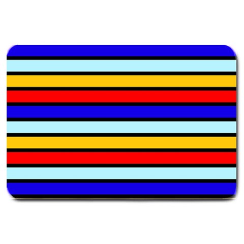 Red And Blue Contrast Yellow Stripes Large Doormat  from ArtsNow.com 30 x20  Door Mat