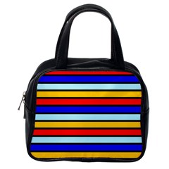 Red And Blue Contrast Yellow Stripes Classic Handbag (Two Sides) from ArtsNow.com Back