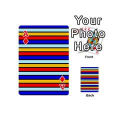 Ace Red And Blue Contrast Yellow Stripes Playing Cards 54 Designs (Mini) from ArtsNow.com Front - DiamondA