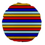 Red And Blue Contrast Yellow Stripes Large 18  Premium Round Cushions