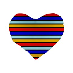 Red And Blue Contrast Yellow Stripes Standard 16  Premium Flano Heart Shape Cushions from ArtsNow.com Back