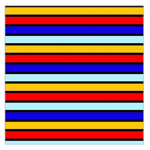 Red And Blue Contrast Yellow Stripes Large Satin Scarf (Square) from ArtsNow.com Front