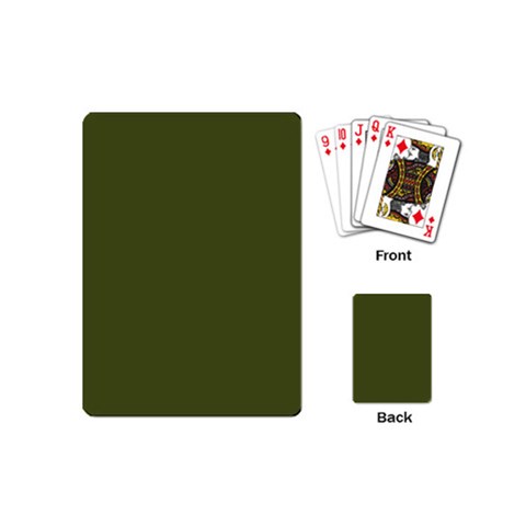 Army Green Solid Color Playing Cards Single Design (Mini) from ArtsNow.com Back