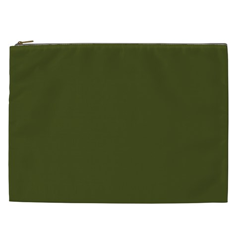 Army Green Solid Color Cosmetic Bag (XXL) from ArtsNow.com Front