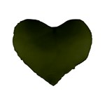 Army Green Solid Color Standard 16  Premium Heart Shape Cushions