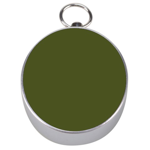 Army Green Solid Color Silver Compasses from ArtsNow.com Front