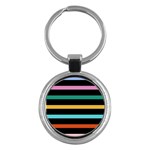 Colorful Mime Black Stripes Key Chain (Round)