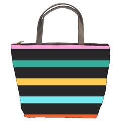 Colorful Mime Black Stripes Bucket Bag from ArtsNow.com Front