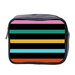 Colorful Mime Black Stripes Mini Toiletries Bag (Two Sides) from ArtsNow.com Front