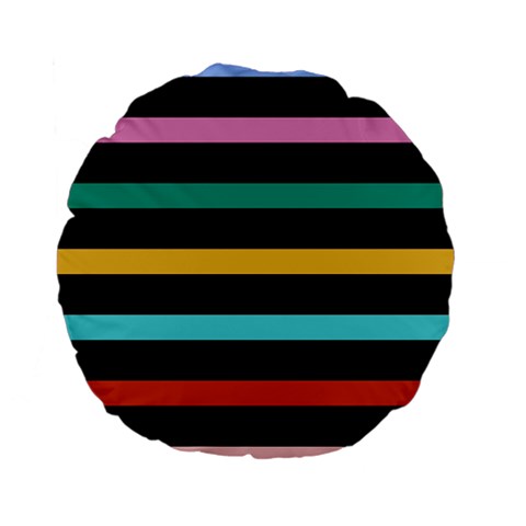 Colorful Mime Black Stripes Standard 15  Premium Flano Round Cushions from ArtsNow.com Front