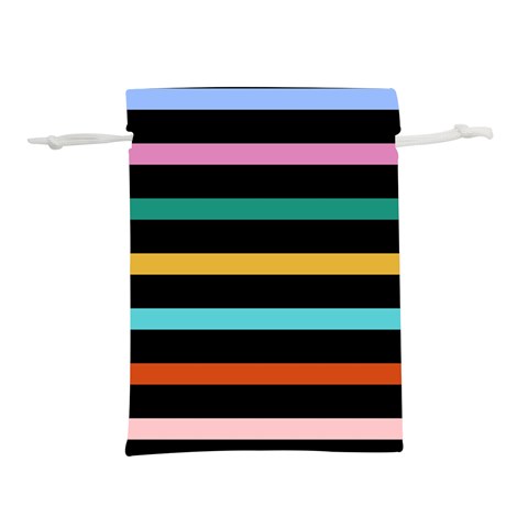 Colorful Mime Black Stripes Lightweight Drawstring Pouch (L) from ArtsNow.com Front