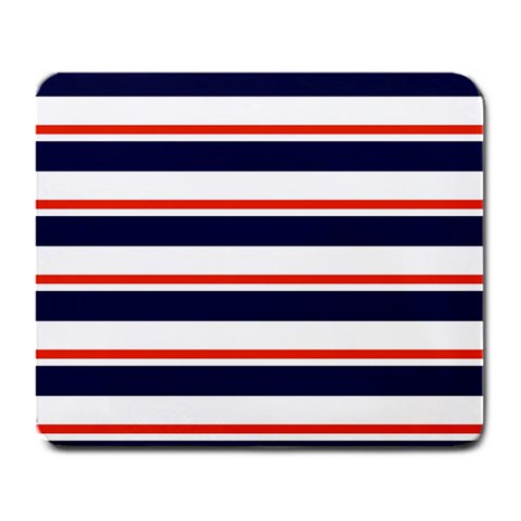 Red With Blue Stripes Large Mousepads from ArtsNow.com Front