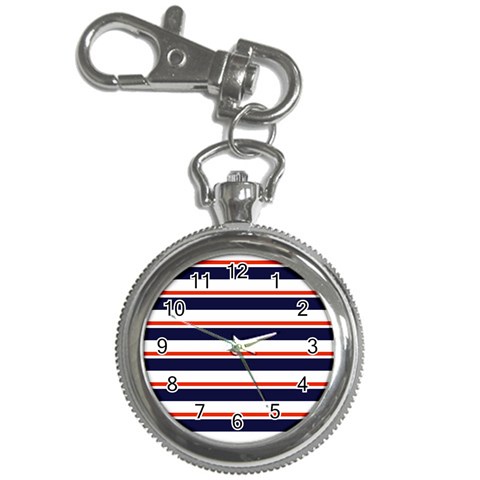 Red With Blue Stripes Key Chain Watches from ArtsNow.com Front