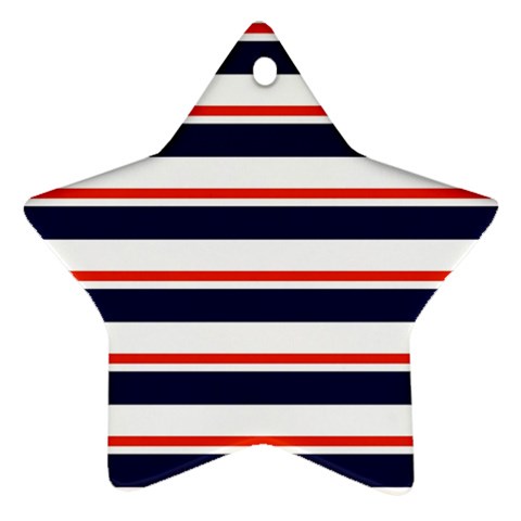 Red With Blue Stripes Star Ornament (Two Sides) from ArtsNow.com Front