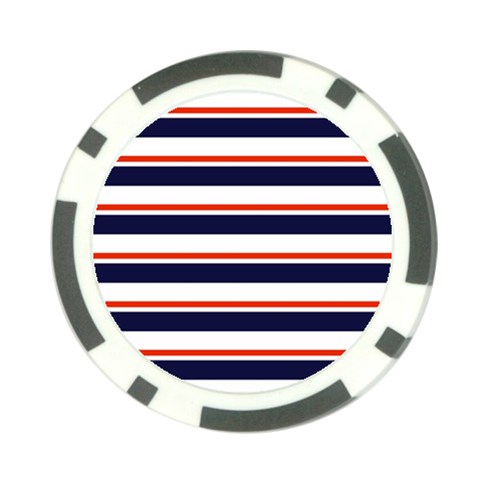 Red With Blue Stripes Poker Chip Card Guard from ArtsNow.com Front