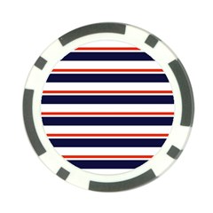 Red With Blue Stripes Poker Chip Card Guard from ArtsNow.com Back