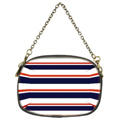 Red With Blue Stripes Chain Purse (Two Sides) from ArtsNow.com Back