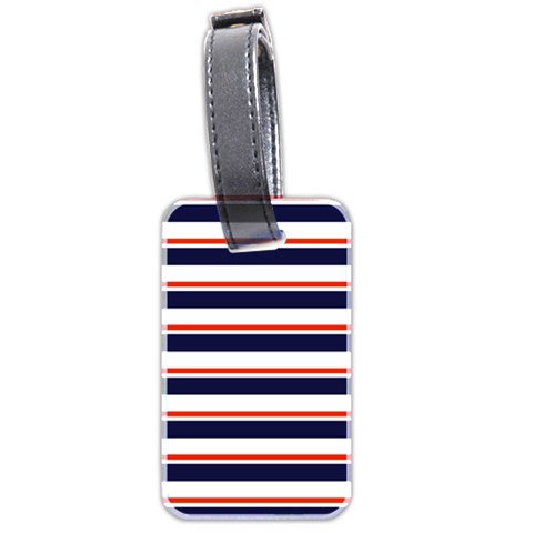 Red With Blue Stripes Luggage Tag (two sides) from ArtsNow.com Front