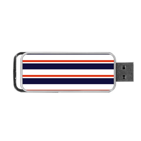 Red With Blue Stripes Portable USB Flash (Two Sides) from ArtsNow.com Front
