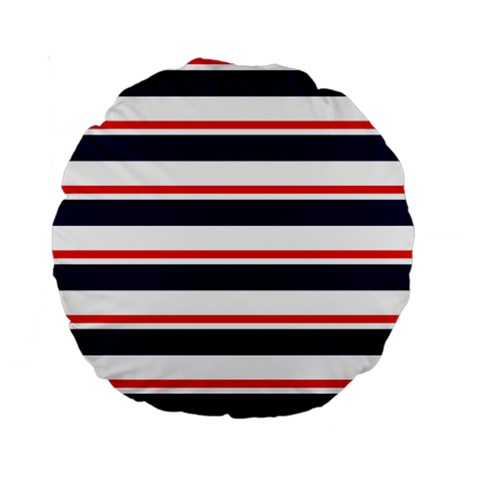 Red With Blue Stripes Standard 15  Premium Round Cushions from ArtsNow.com Front