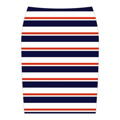Red With Blue Stripes Midi Wrap Pencil Skirt from ArtsNow.com Back
