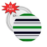 Green With Blue Stripes 2.25  Buttons (10 pack) 