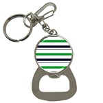 Green With Blue Stripes Bottle Opener Key Chain