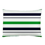 Green With Blue Stripes Pillow Case (Two Sides)