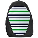 Green With Blue Stripes Backpack Bag