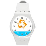 Flag of Anguilla, 1967-1969) Round Plastic Sport Watch (M)