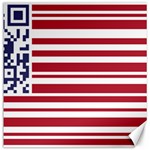 QR-Code & Barcode American Flag Canvas 16  x 16 