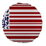 QR-Code & Barcode American Flag Large 18  Premium Round Cushions