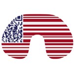 QR-Code & Barcode American Flag Travel Neck Pillow